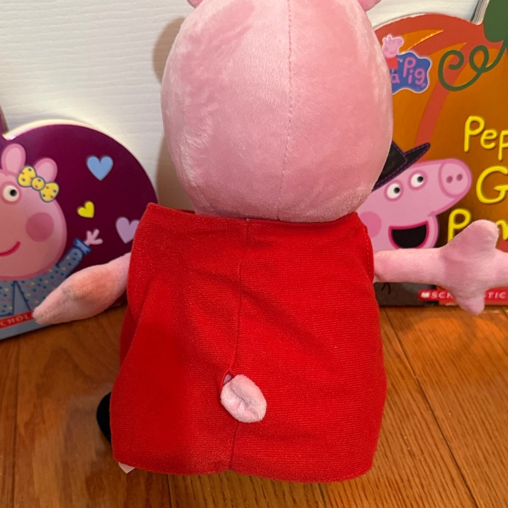 Peppa Pig Plush Talking Toy in Red Dress with Story Books - Picture 5 of 11